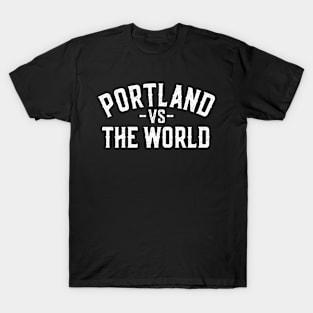 Represent Your Portland Pride with our 'Portland vs The World' Design T-Shirt